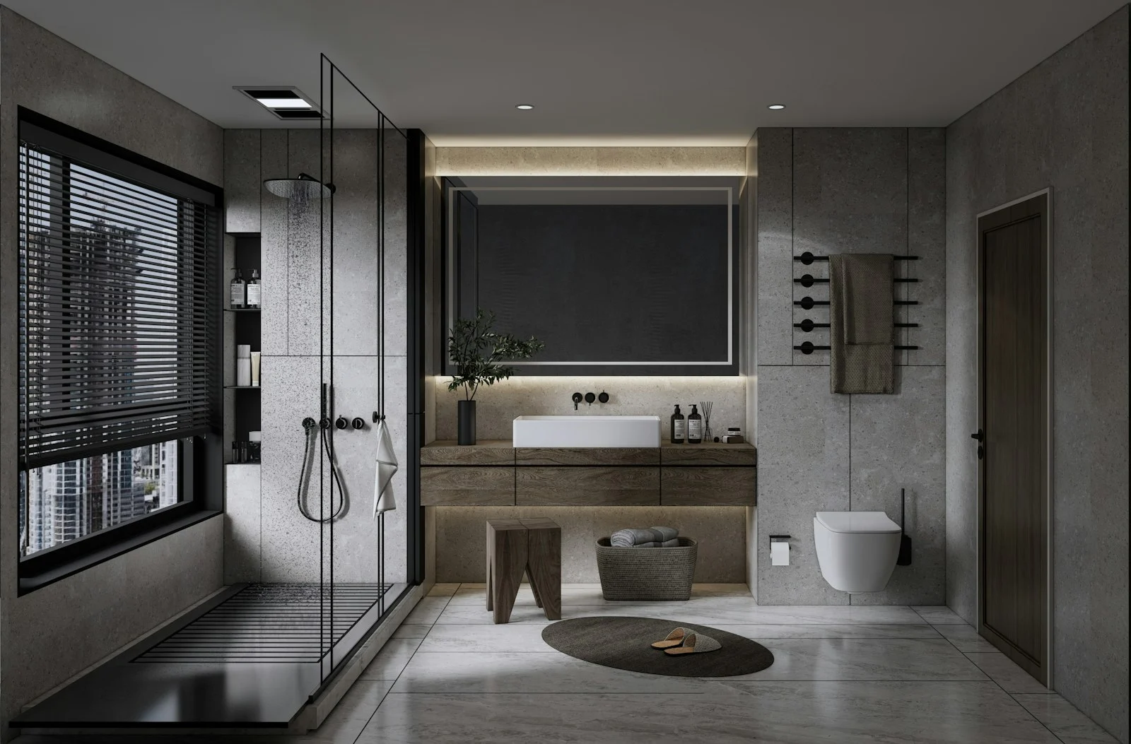 Precisely installed shower tile detail